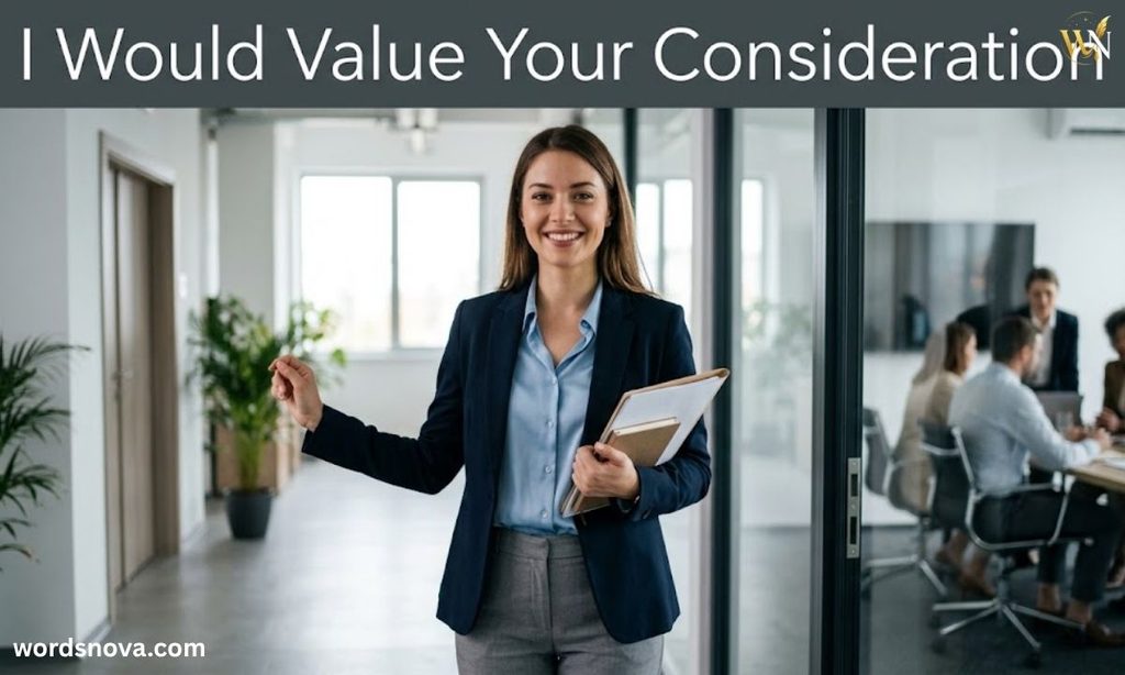 I Would Value Your Consideration