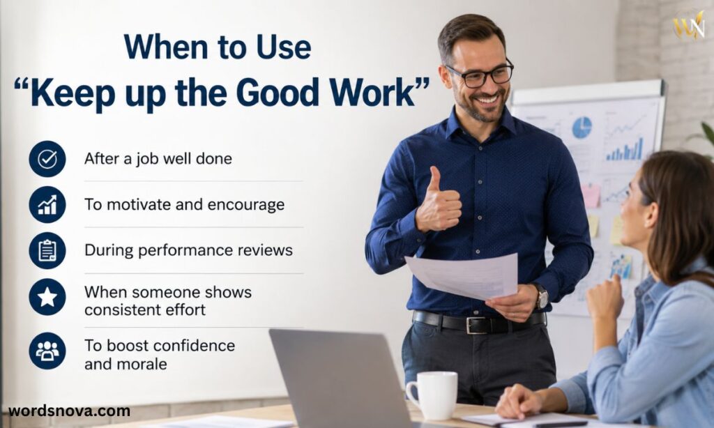 When to Use "Keep up the Good Work"