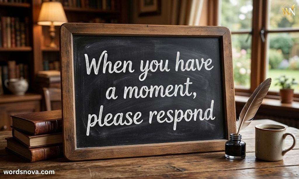 When you have a moment, please respond