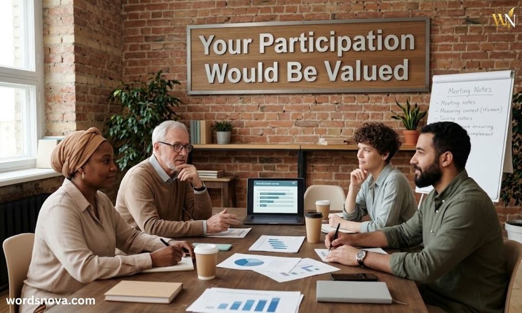 Your Participation Would Be Valued