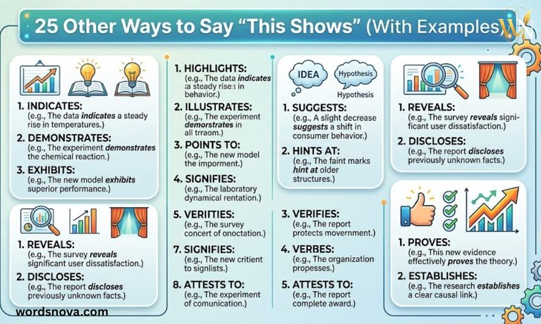 25 Other Ways to Say This Shows (With Examples)