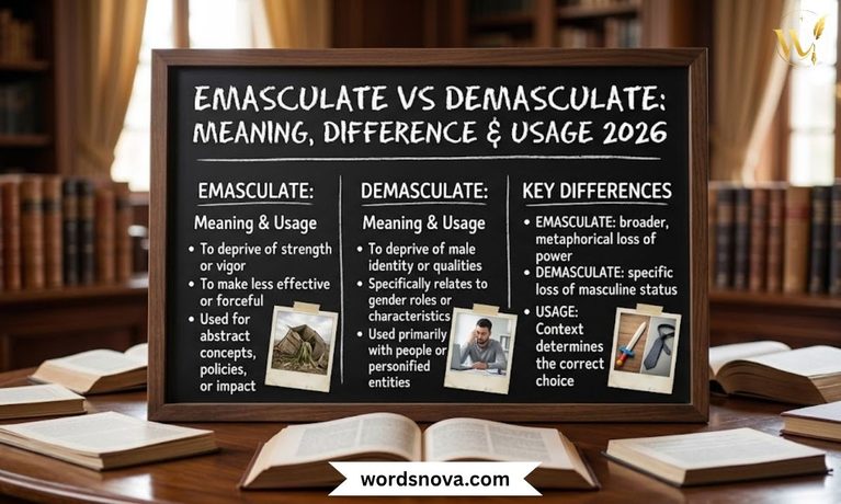 Emasculate vs Demasculate Meaning, Difference & Usage 2026