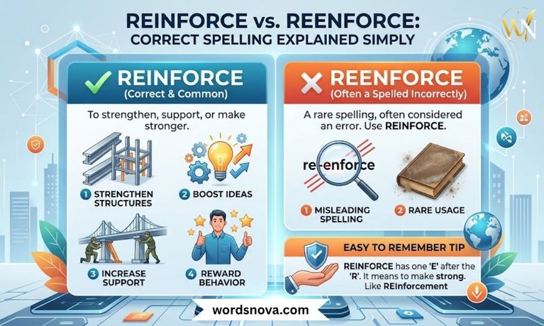 Reinforce vs Reenforce Correct Spelling Explained Simply