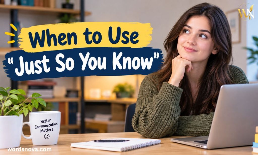 When to Use "Just So You Know"